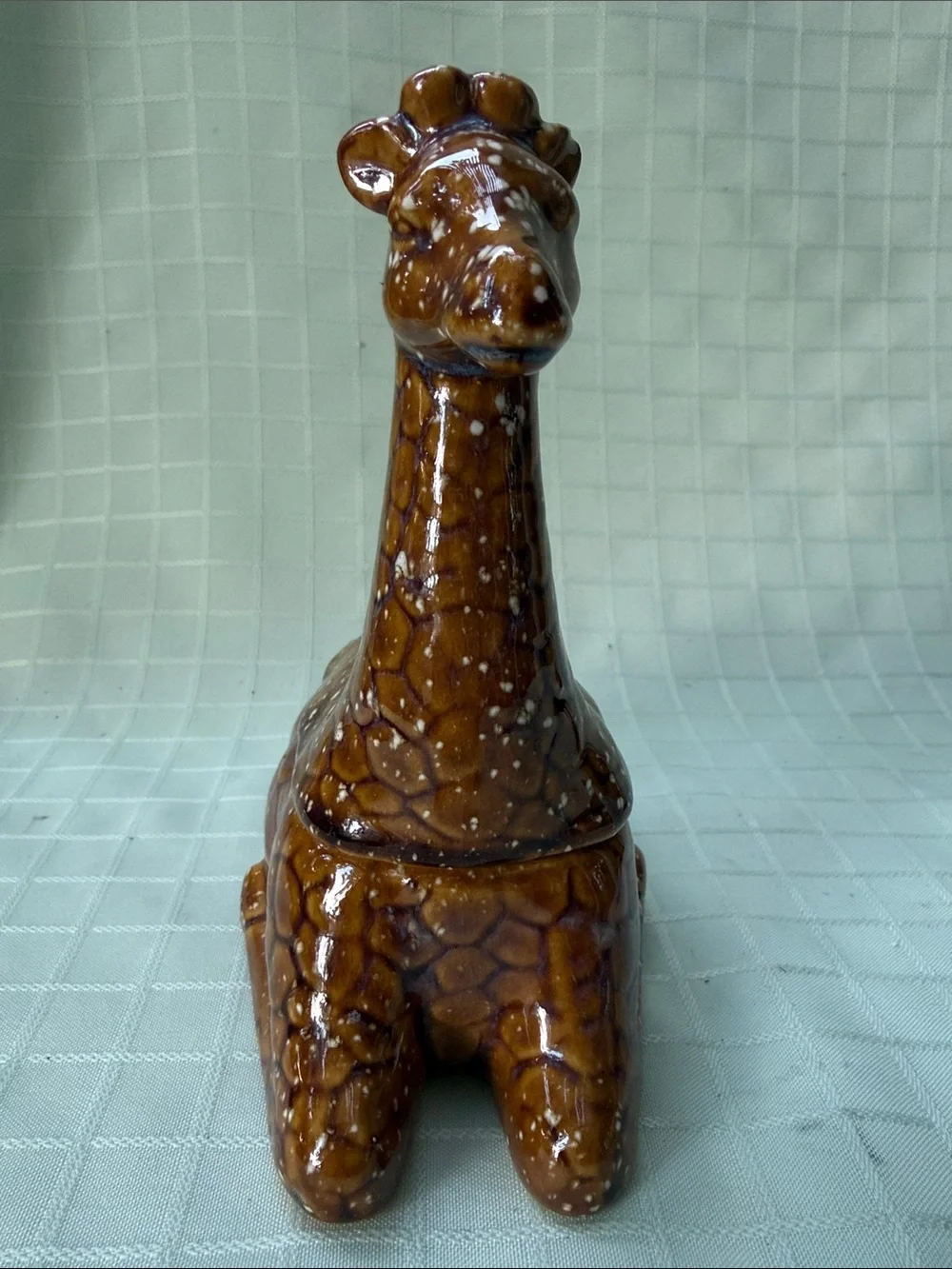 Vintage Brown Ceramic Giraffe Jewelry Organizer Sculpture